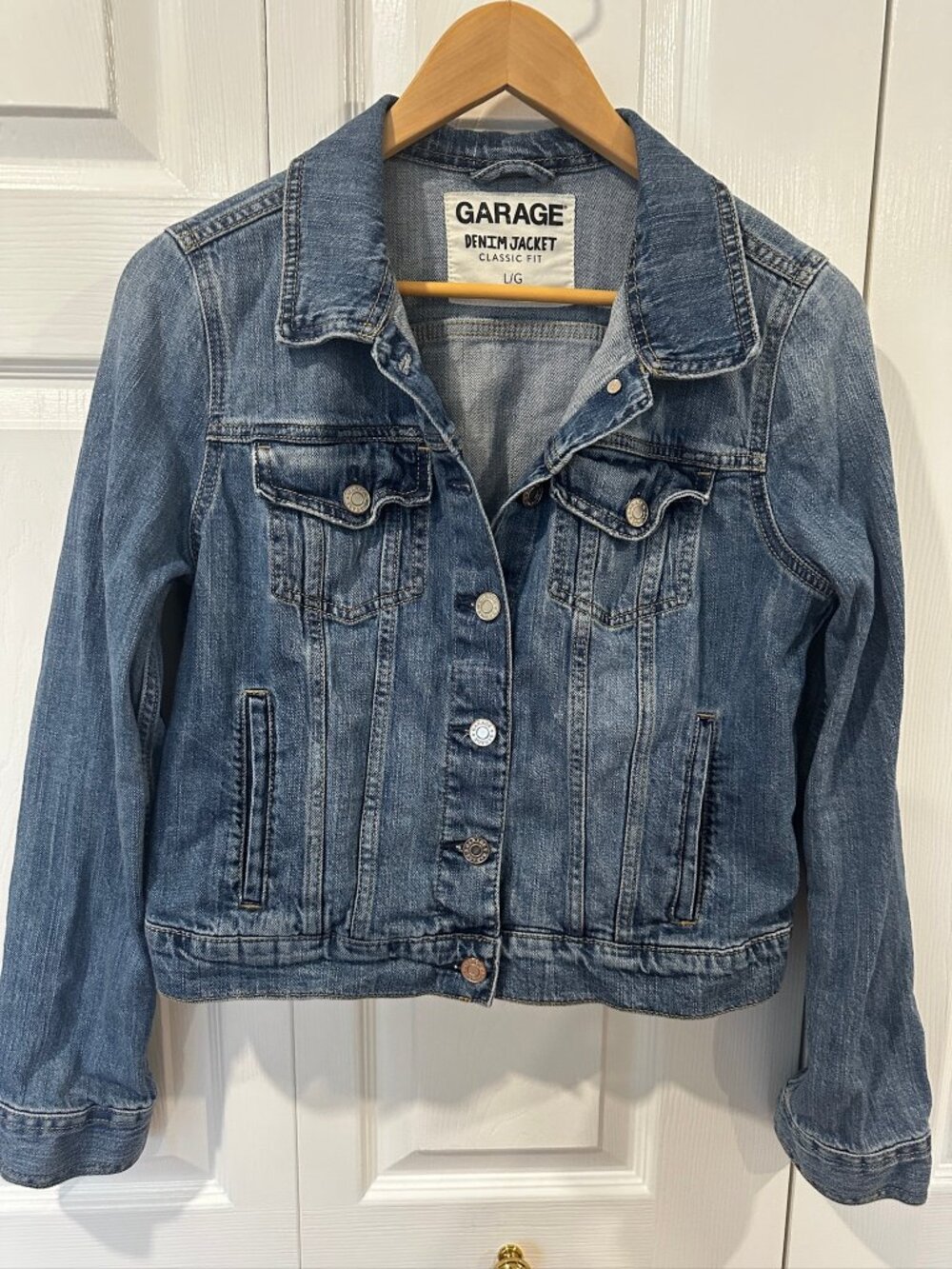 Garage Classic Fit Denim Jacket Light Wash Size Large